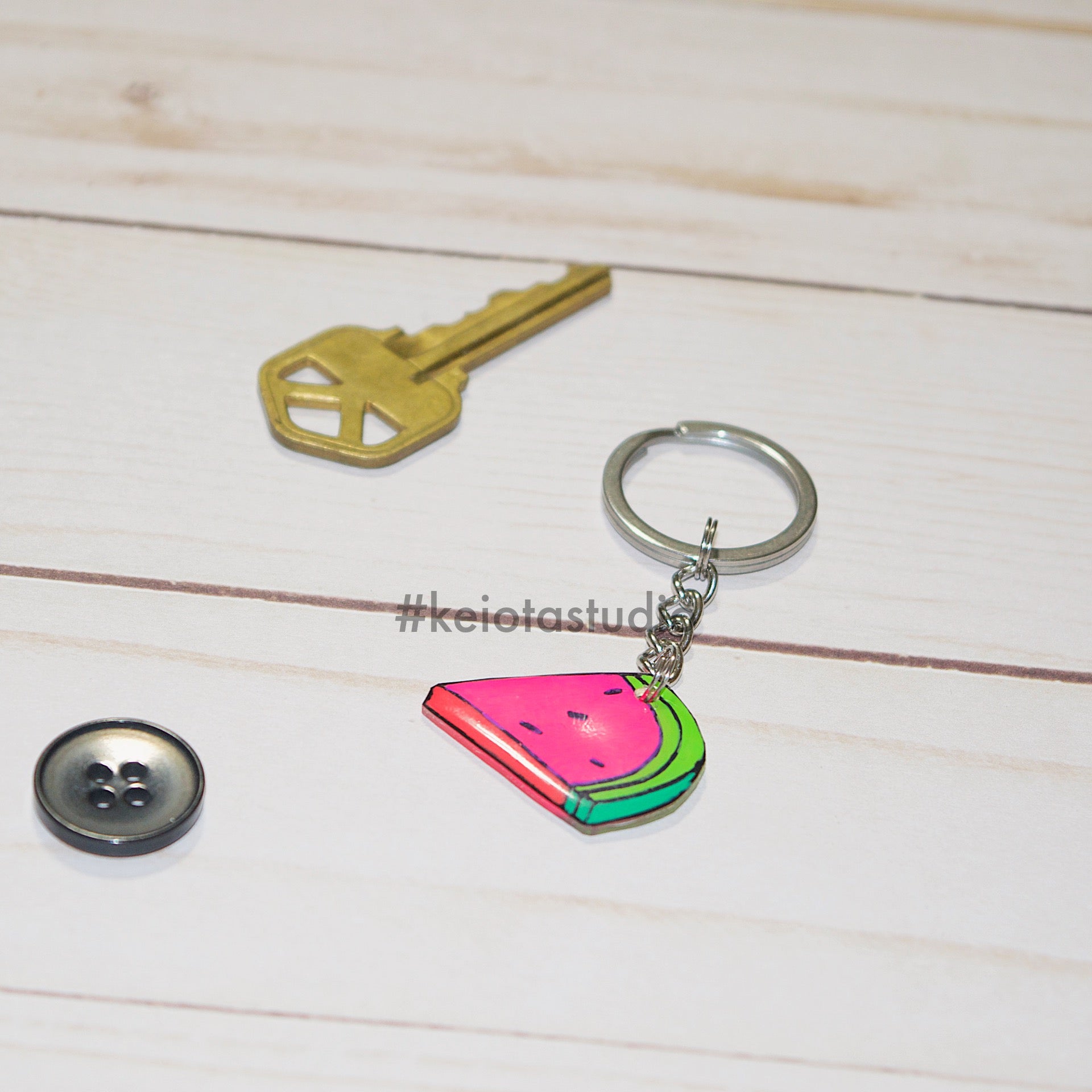 Watermelon Slice Keychain – Keiota Studio