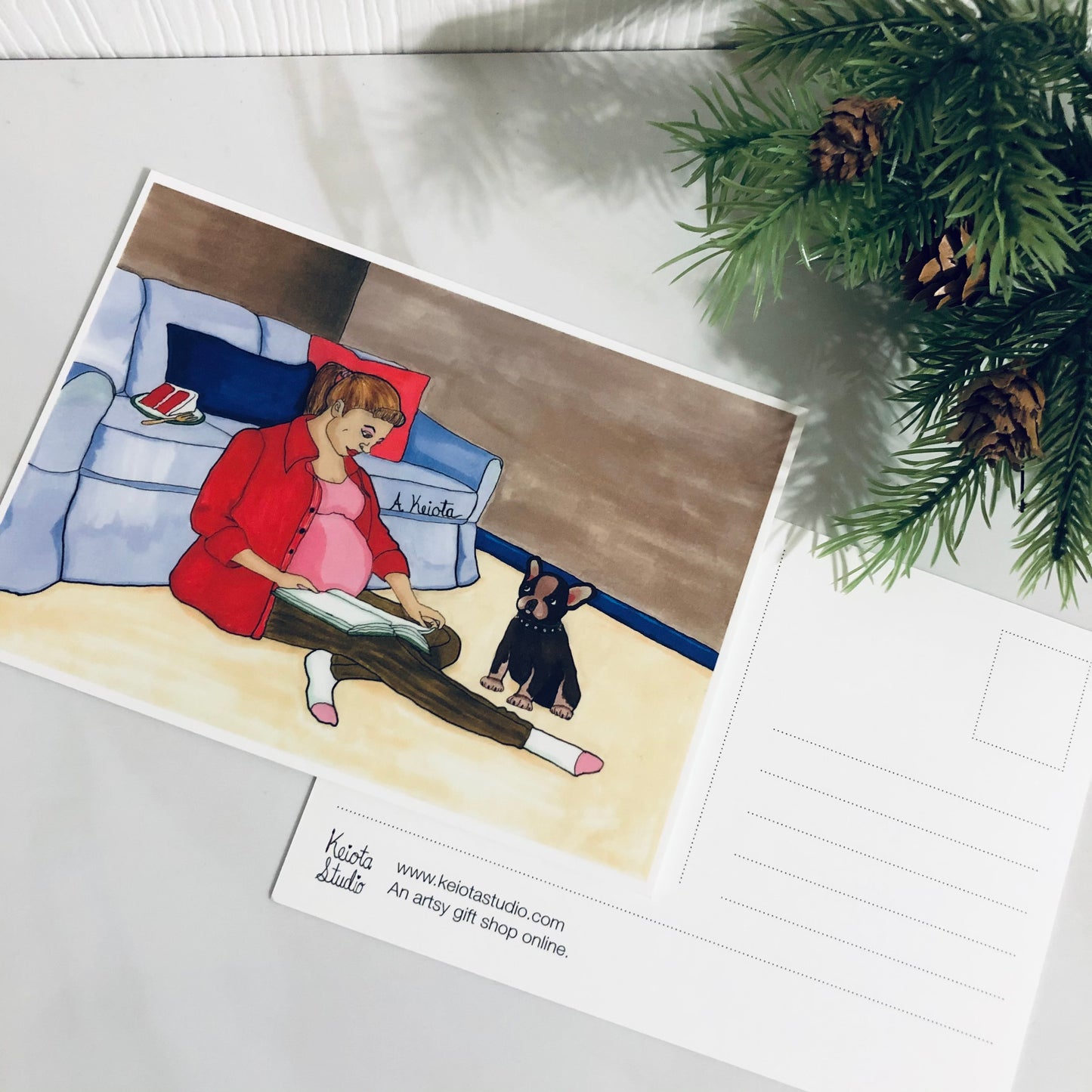 Quarantine and Pregnant Postcard