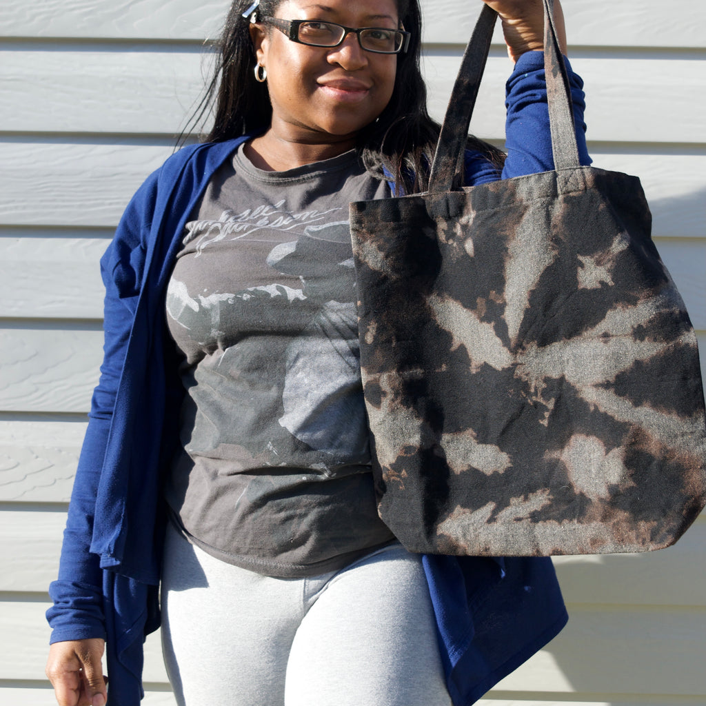 Charcoal Tie-dye Tote Bag